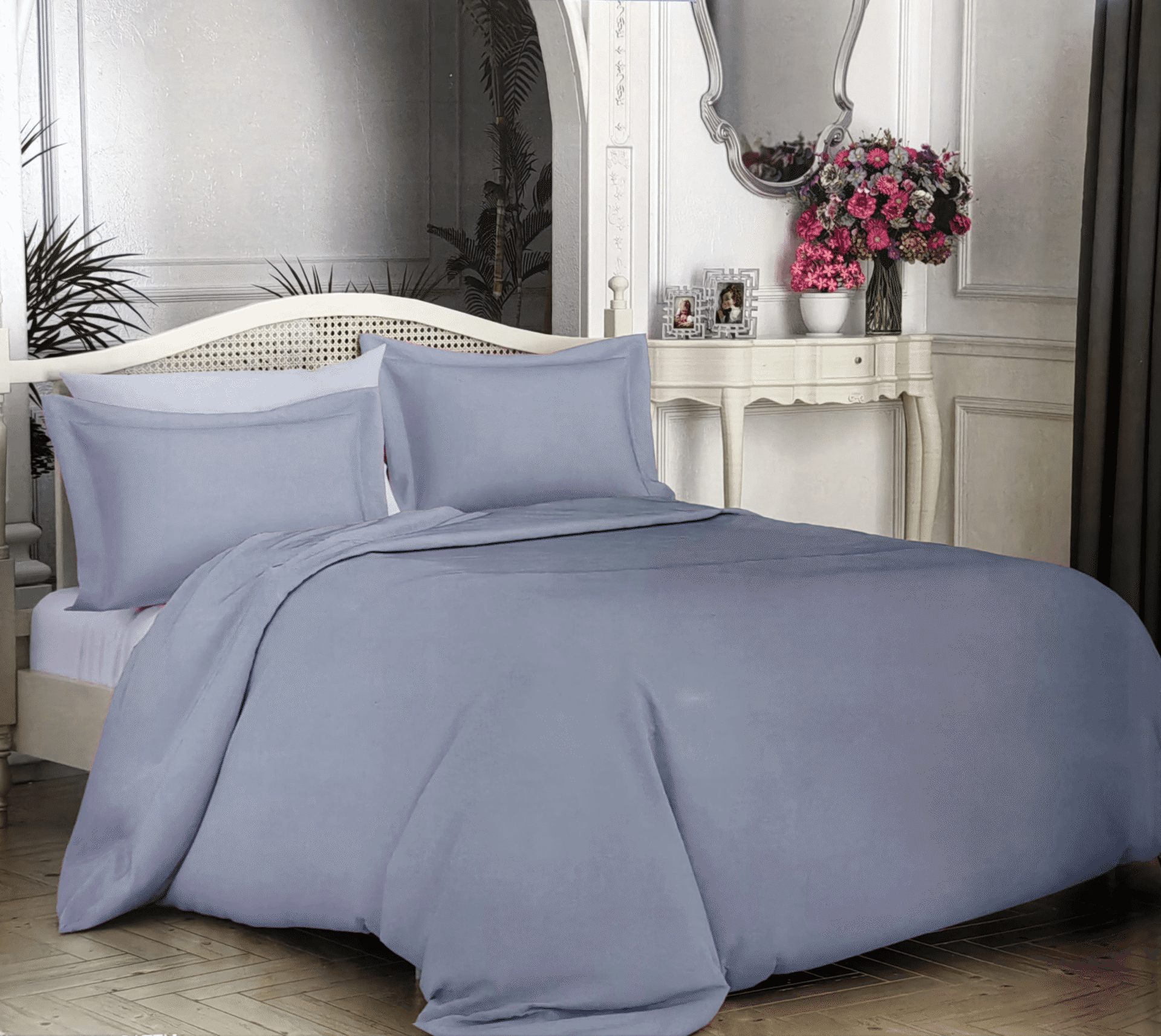 PamukSaten Nevresim Takımı Açık Mavi