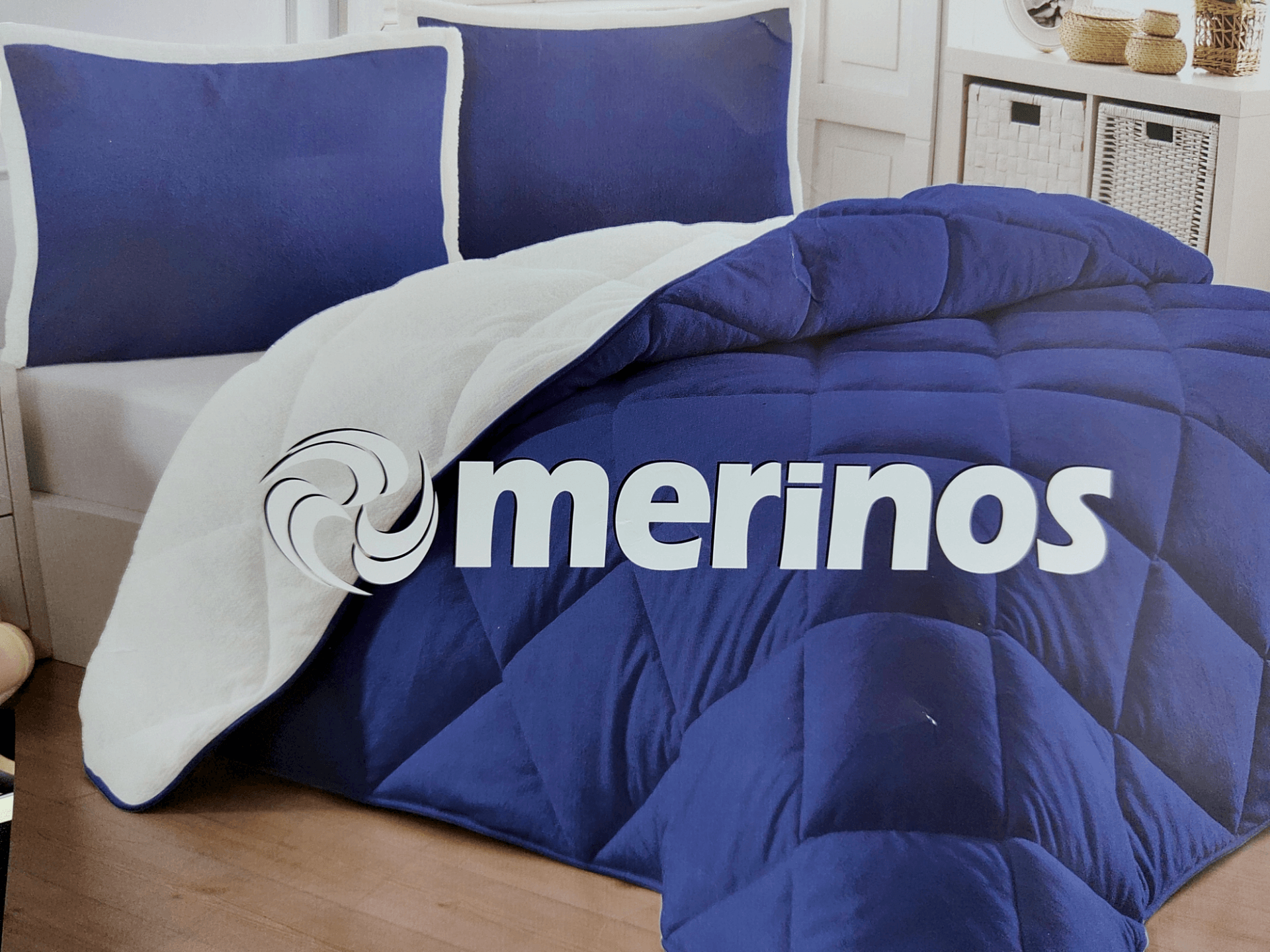 Merinos Yorgan Comforter Set 220X240 Düz Mavi