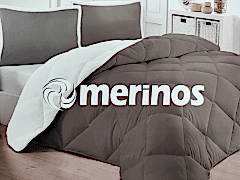 Merinos Yorgan Comforter Set 220X240 Düz Kahve