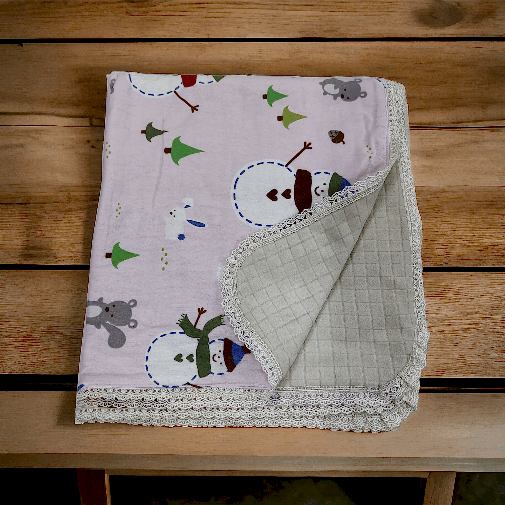 Pazen Çift Taraflı Bebek Battaniyesi 70x70 cm