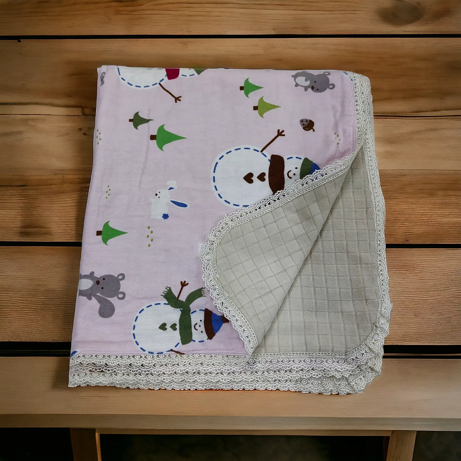 Pazen Çift Taraflı Bebek Battaniyesi 90x90 cm