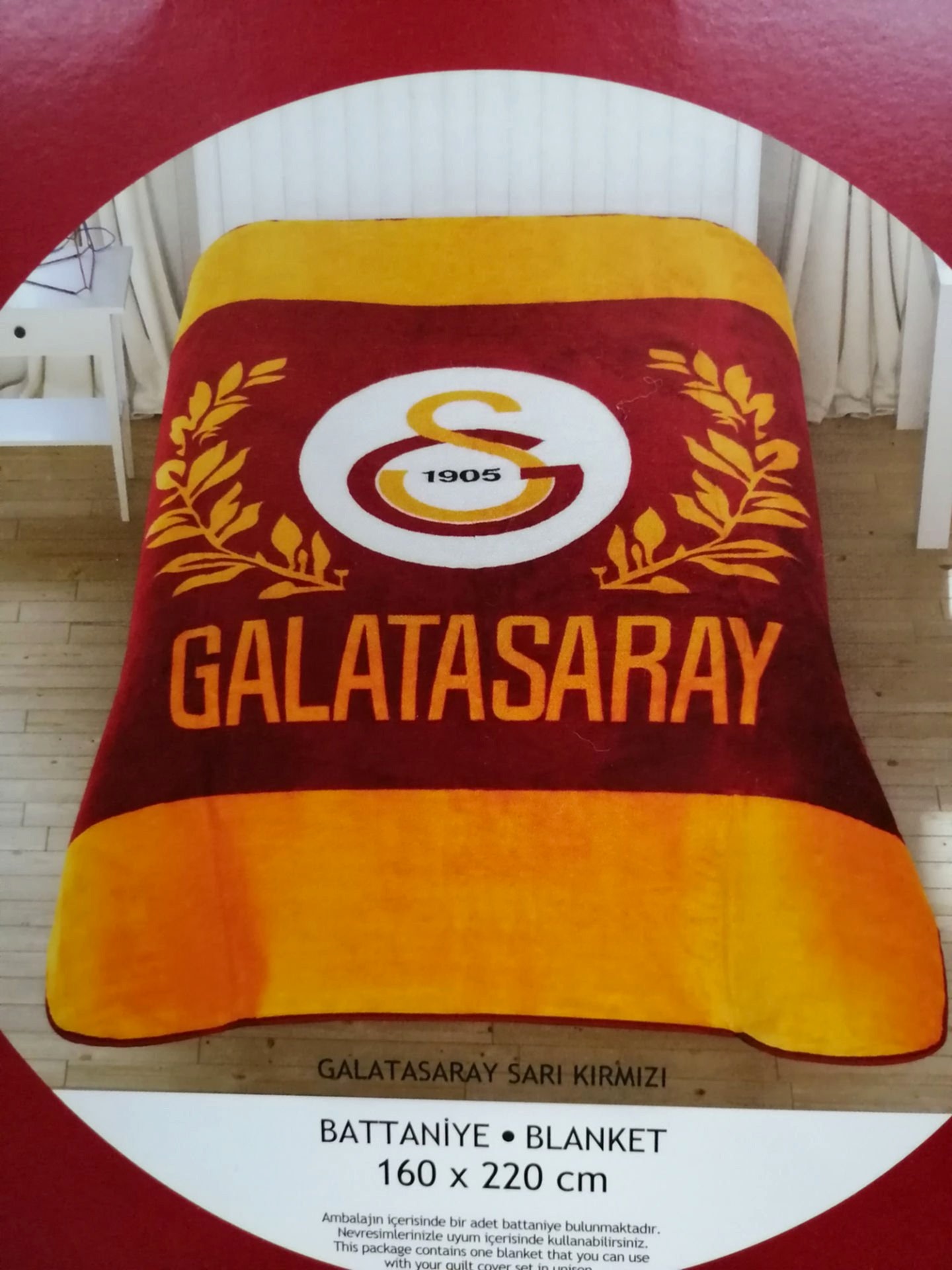 Taç Galatasaray Sarı Kırmızı battaniye 160x220