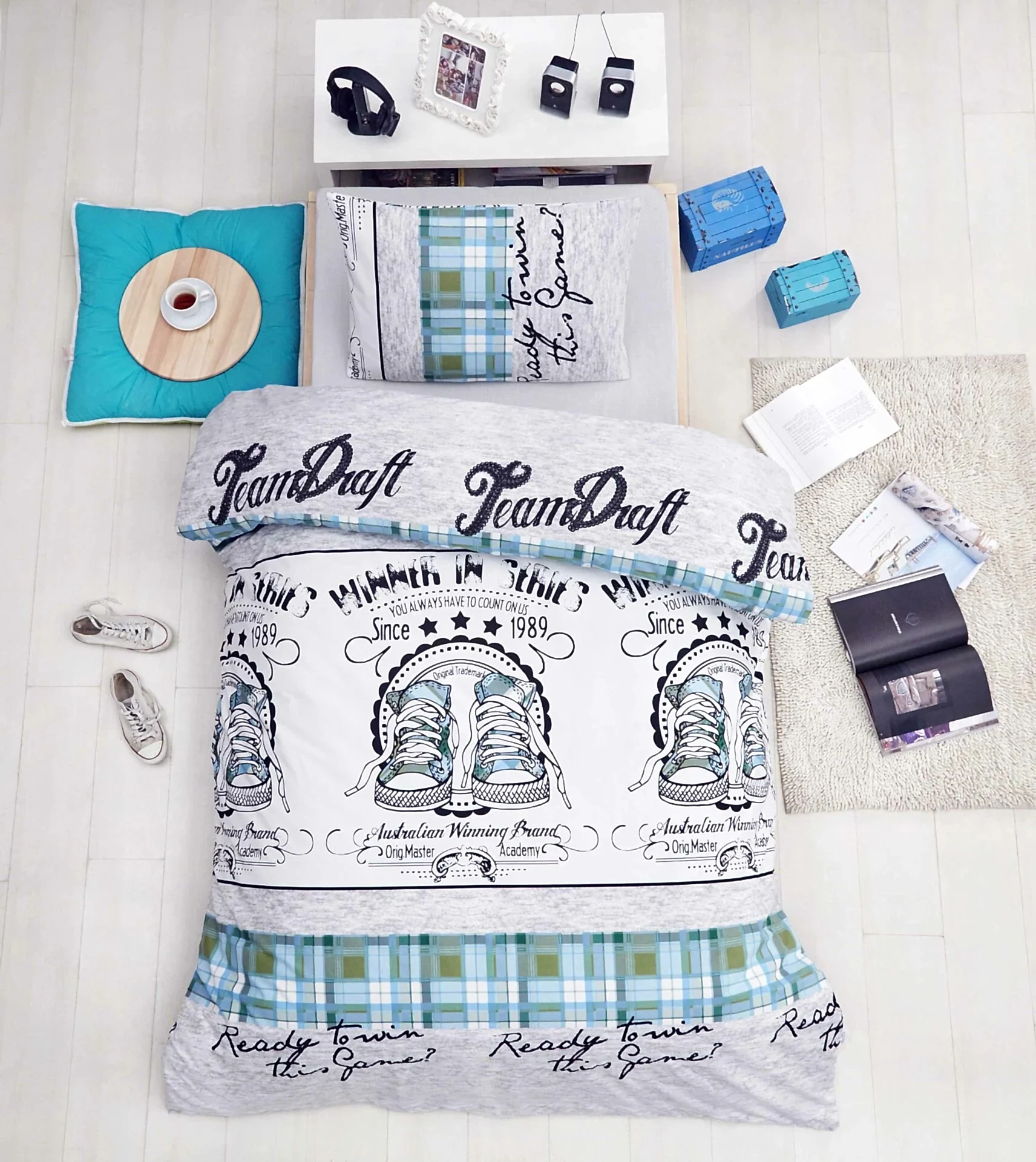 Altınbaşak %100 Pamuk Ranforce T.K. Nevresim Tk. Molly Yeşil