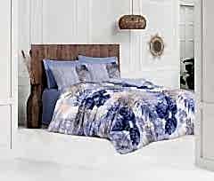 Altınbaşak %100 Pamuk Ranforce T.K. Nevresim Tk. Valeron Ön İndigo