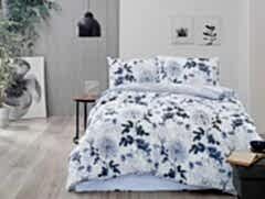 Altınbaşak %100 Pamuk Ranforce Çift Kişilik Nevresim Takımı Favor Ön İndigo