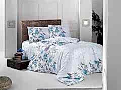 Altınbaşak %100 Pamuk Ranforce Çift Kişilik Nevresim Takımı Oleander Turkuaz