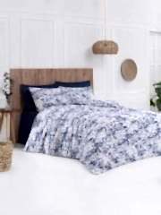 Altınbaşak %100 Pamuk Ranforce Çift Kişilik Nevresim Takımı Yuki İndigo