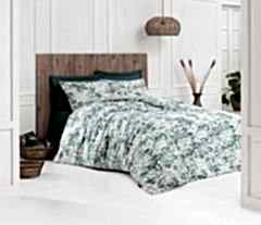 Altınbaşak %100 Pamuk Ranforce Çift Kişilik Nevresim Takımı Yuki Yeşil