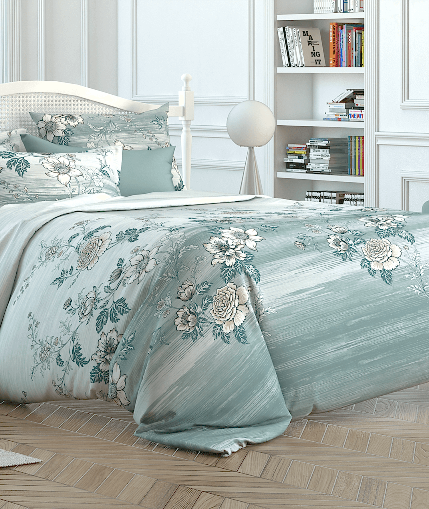 Şık Floral Desenli %100 Pamuk Tek Kişilik Nevresim Takımı