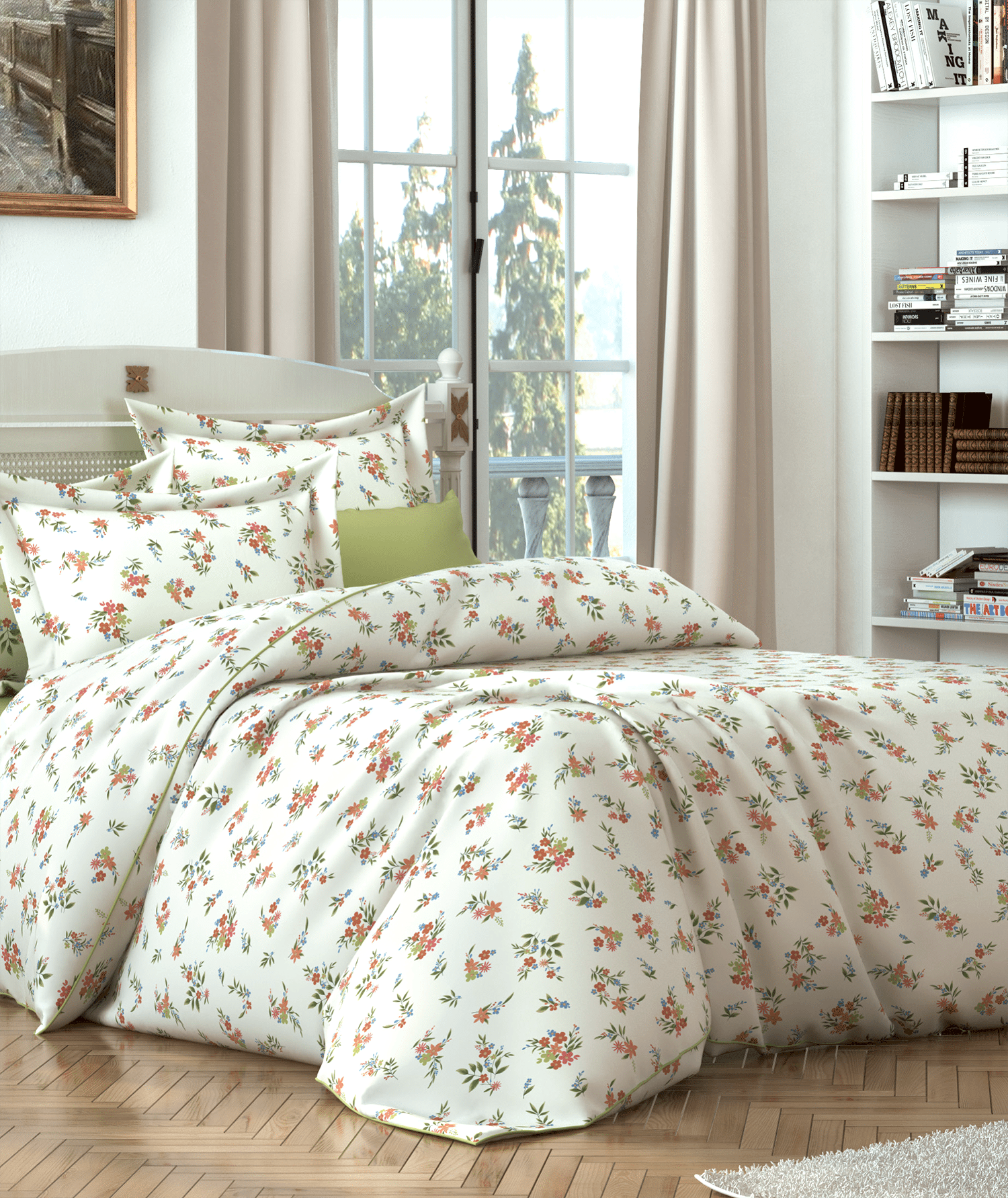 Özel Ölçülü %100 Pamuk Çiçekli Nevresim Takımı